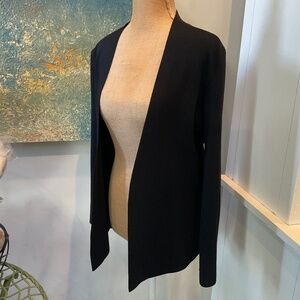 M M Lafleur Rib Knit Open  Stretch Cardigan, Color Black, Size L